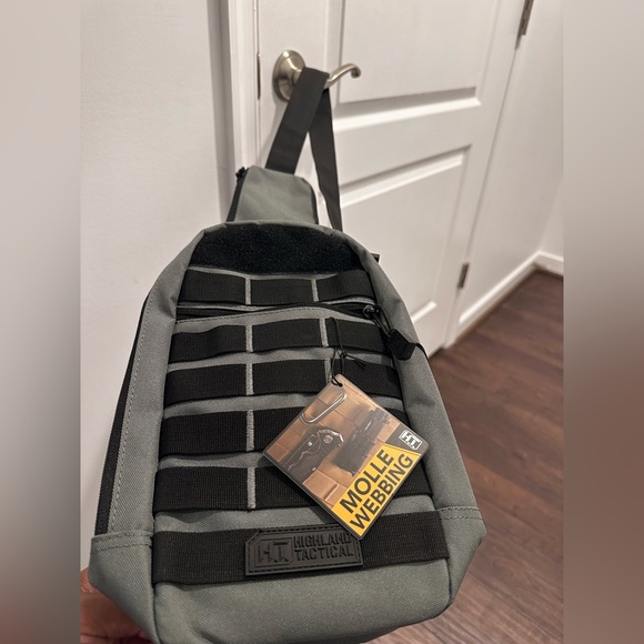 Highland Tactical EXPO Molle Webbing Crossbody Bag Adjustable Sling Bag - Gray - Picture 3 of 12